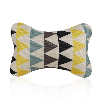 Headrest neck pillow four seasons universal - headrest-yellow-and-white-square-single-pack