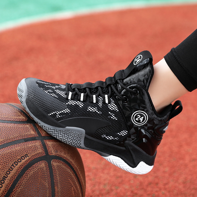 Sapatilhas de basquetebol infantil tênis running malha respirável_voghion.com