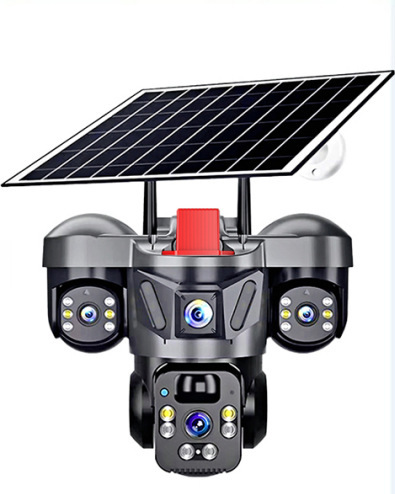 ソーラーカメラ V380Pro 屋外 3 レンズ 3 ビュー 6MP ピクセル WiFi ソーラーカメラ|undefined