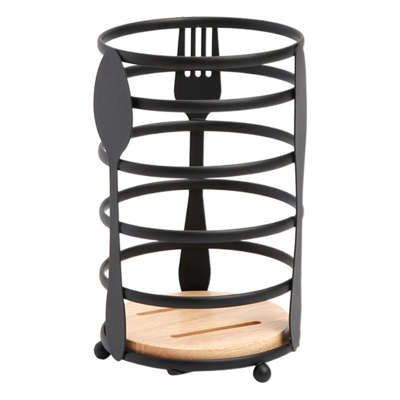 Suministro directo de fábrica palillos redondos titular de roble Fondo drenaje palillos cocina vajilla escritorio rack de almacenamiento