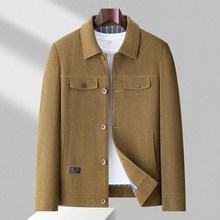 设计师原创春秋季男式休闲加厚款夹克加大码时尚潮流轻奢翻领男士