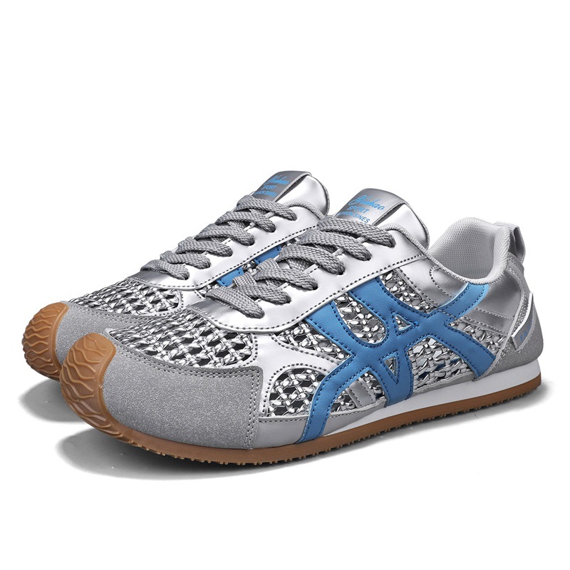 2025 primavera y verano nuevos zapatos de entrenamiento de cuero para hombres zapatos deportivos casuales transpirables de malla gruesa image 8