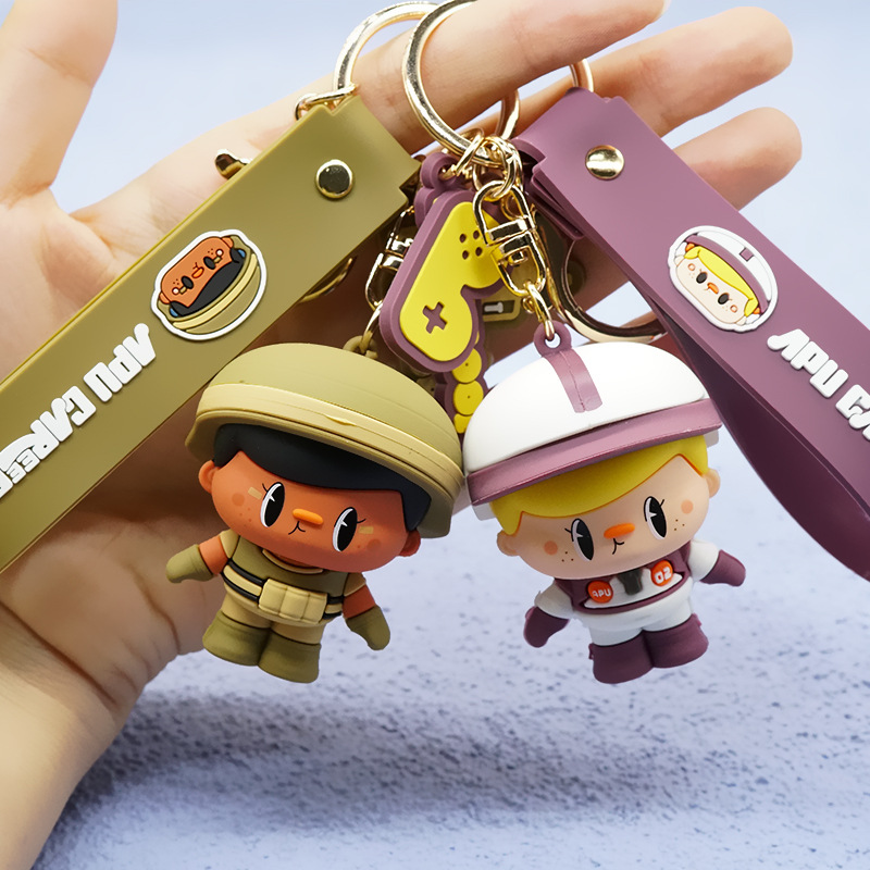 正版授权阿噗卡通钥匙扣 ins潮背包挂饰卡通可爱钥匙扣独立包装