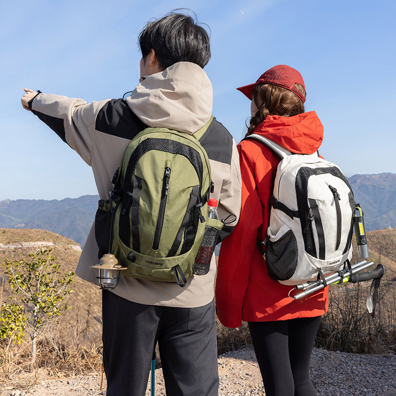 Outdoor Sports Mountaineering Bag, Large Capacity, Lightweight Travel Folding Backpack, Color-Blocking Design, Couple's Matching Backpack