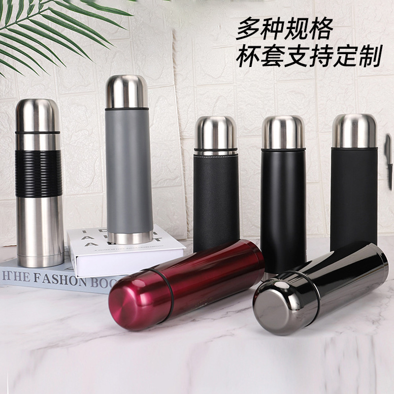 Botella deportiva de acero inoxidable 304 con aislamiento al vacío, doble capa, con sorbete, termo portátil para viajes y deportes