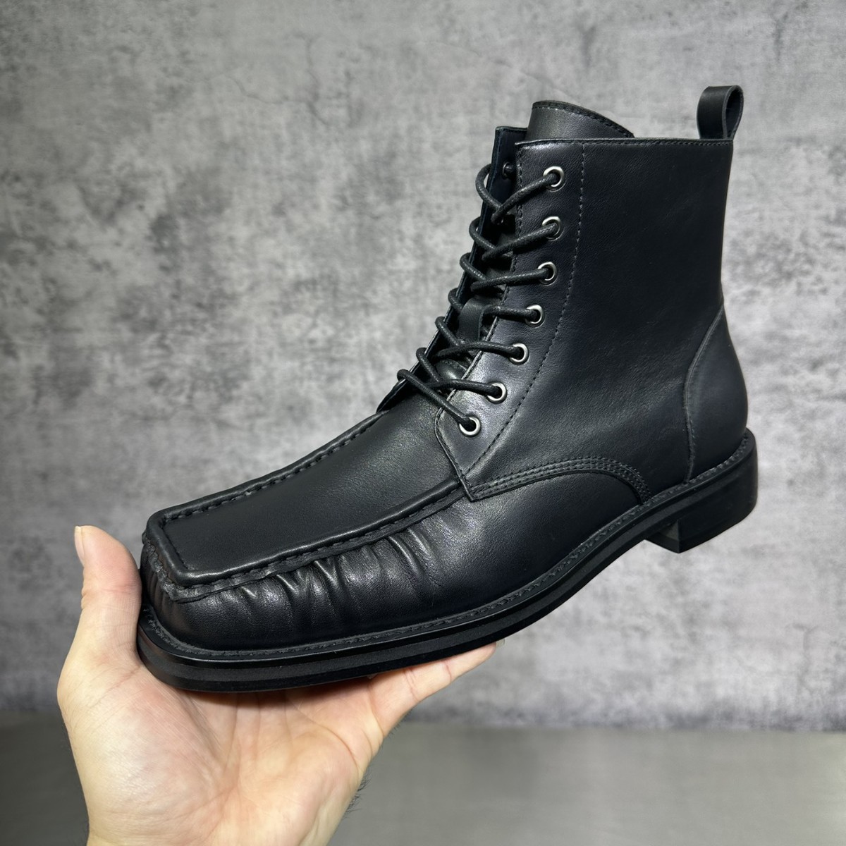 Quality Shoes Fashion Trend Men's Youth Outdoor Toe Black Thick Sole Platform Shoes Large Size Height Increasing Casual Versatile_vogvips.com