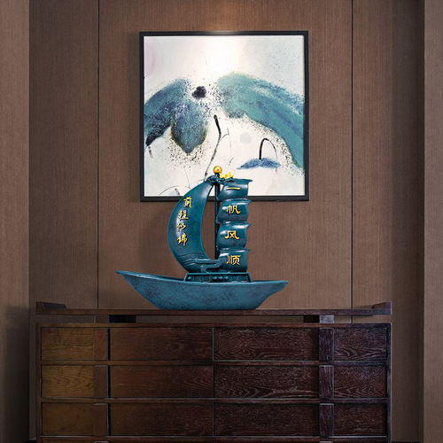 Factory direct sales Smooth Sailing Sailing Resin Ornaments Office Living Room Study Desktop Resin Crafts Wholesale