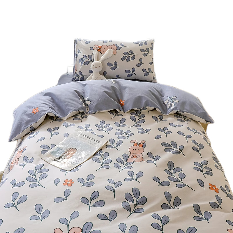 Sábana de dormitorio de estudiantes de algodón puro Juego de tres piezas de cama de algodón individual fresco Juego de cuatro piezas con núcleo Juego completo de seis piezas