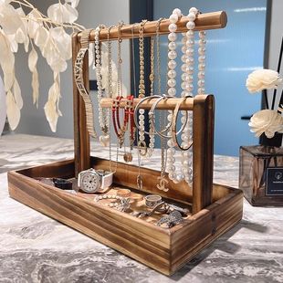 Solid Wood Bracelet Desktop Storage Box Display Stand Watch Bracelet Bracelet Buddha Beads Antique Jade Bracelet Jewelry