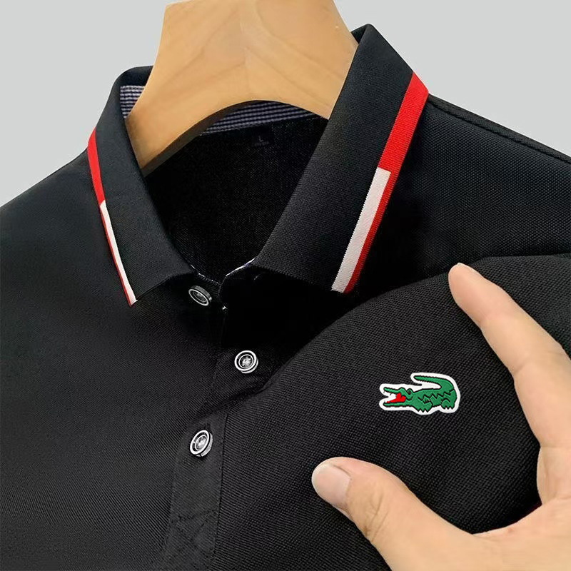 Cross-Border Hot-Selling Summer Business Casual Men's and Women's Polo Shirts with Short Sleeves, Crocodile Embroidery Logo, Cool and Breathable Advertising Shirts