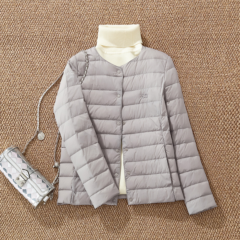 WT203350그레이 라이트 다운 재킷 146 자수