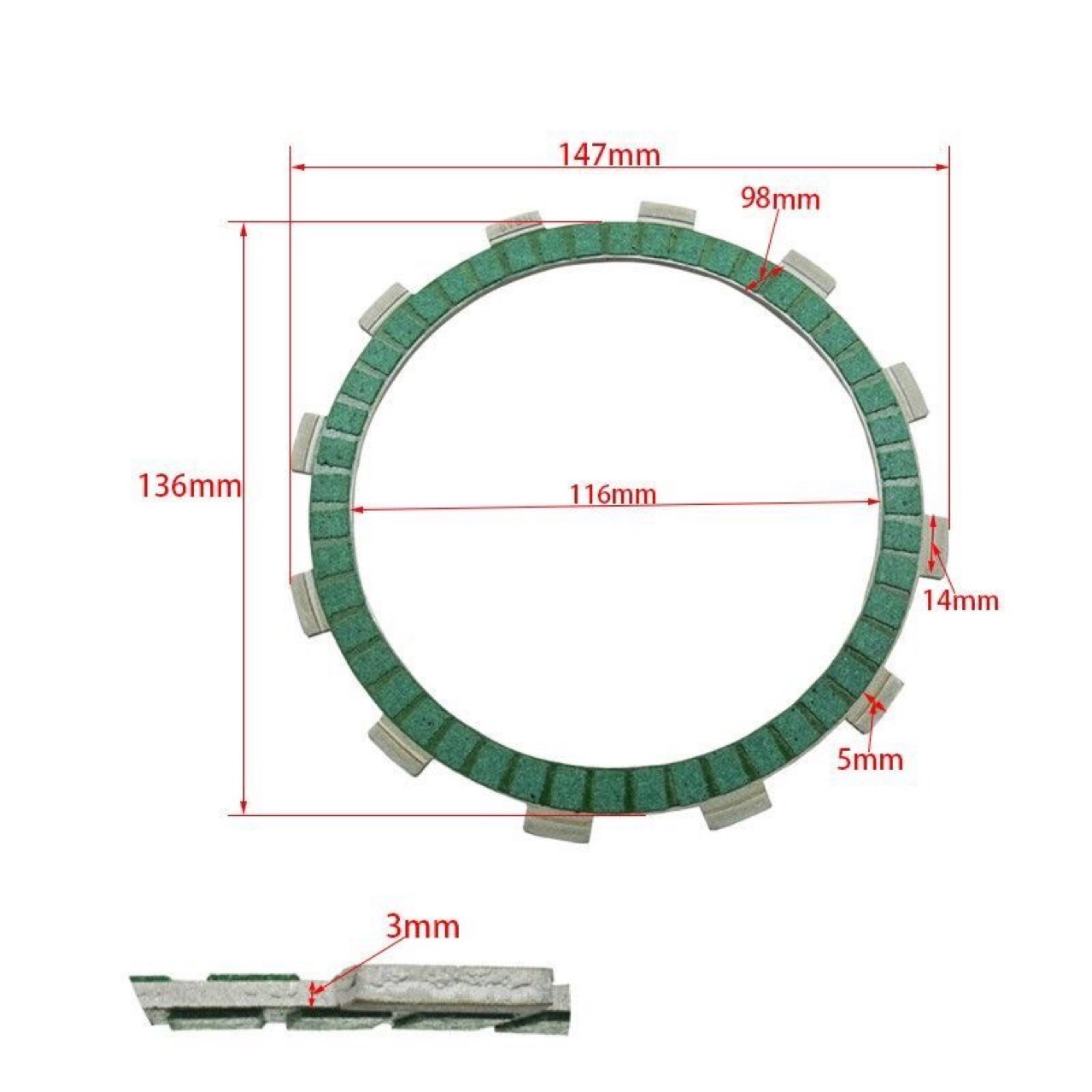 Otom Clutch Plate Zongshen Nc250 Engine Boso T6K6 Extreme Off-Road Motorcycle Enhanced Modification