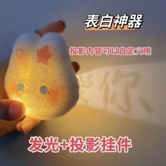 手工DIY表白兔发光文字投影挂件材料包自制创意玩偶钥匙扣包挂件