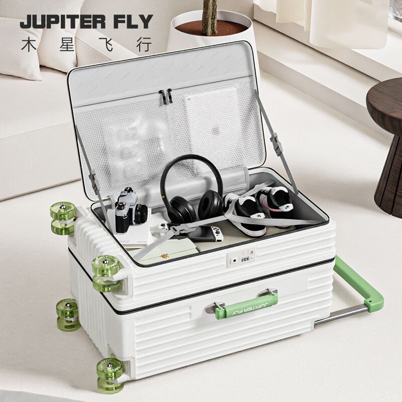 Side open lid luggage can be extended 28 inch wide pull rod suitcase 20 inch boarding box 24 inch pull rod case password box