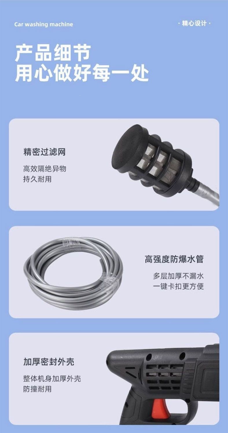 Wireless electric cleaning machine sprayer for car washing, watering, and spraying, portable all-in-one universal high-pressure water gun car washer