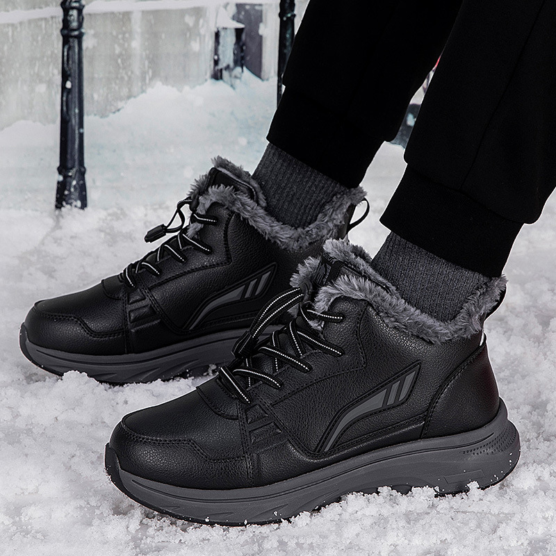 Nuevos zapatos de invierno de alta altura para mujeres con terciopelo calentador zapatos de madre impermeables antideslizantes zapatos de algodón de mediana edad ensanchados zapatos de caminar
