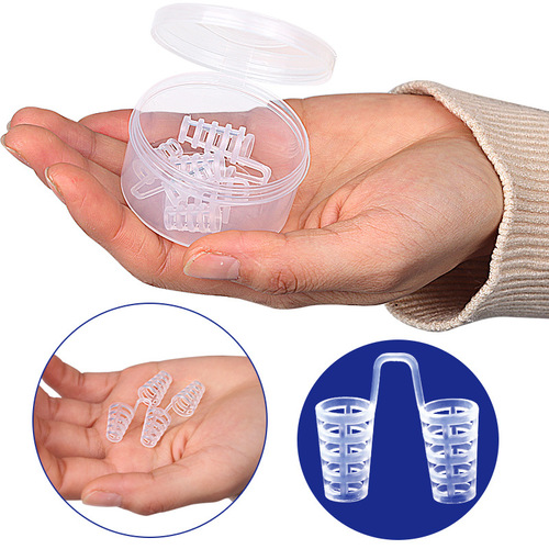 Snoring silicone anti-snoring device mini portable soft ventilation sleeping nose clip snoring plug respirator set
