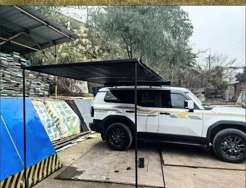 Kunhao Outdoor Vinyl Car Side Tent Canopy Tent Side Awning Off-Road Sunshade Camping Room Car-Mounted Rainproof Hard Shell