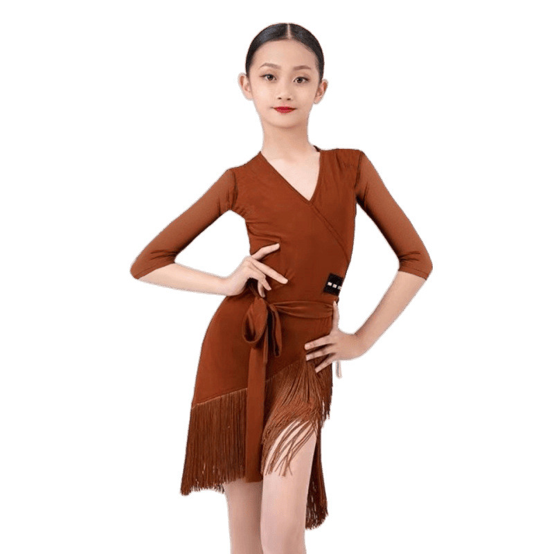 Niños trajes de baile latino vestido de baile de niñas vestidos de baile de baile de niños vestidos de baile latino de verano nueva fábrica