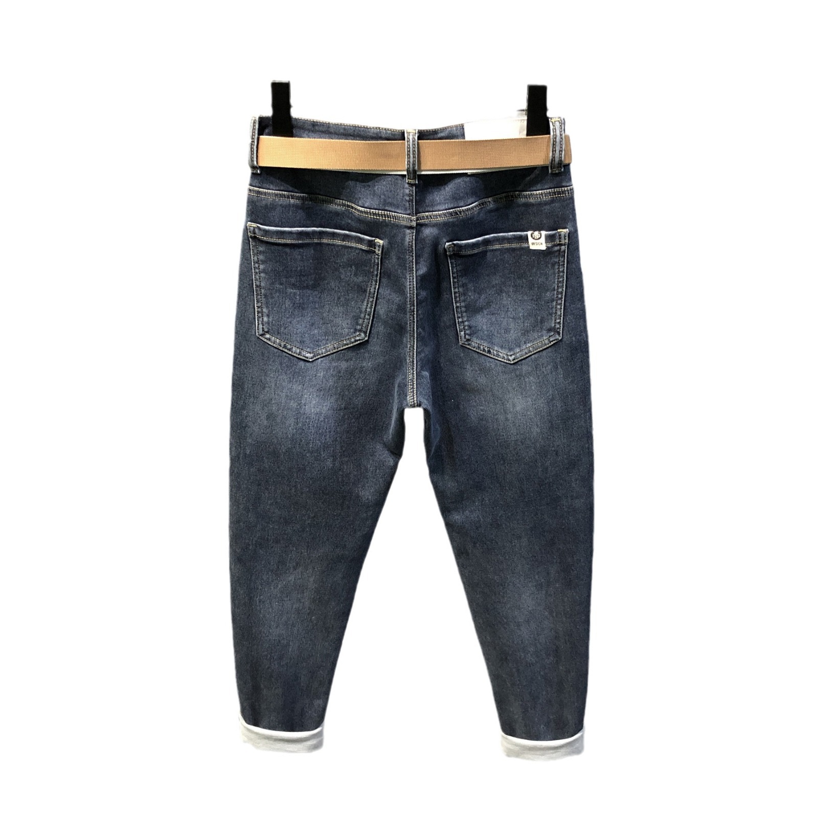 Jeans 2024 nouvelle marque polyvalente durable tendance slim fit pantalons longs décontractés pour hommes pour le printemps et l'automne_voghion.com