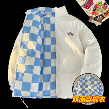 跨境批发冬季清货款两面穿棉衣男潮流宽松百搭立领棉服港