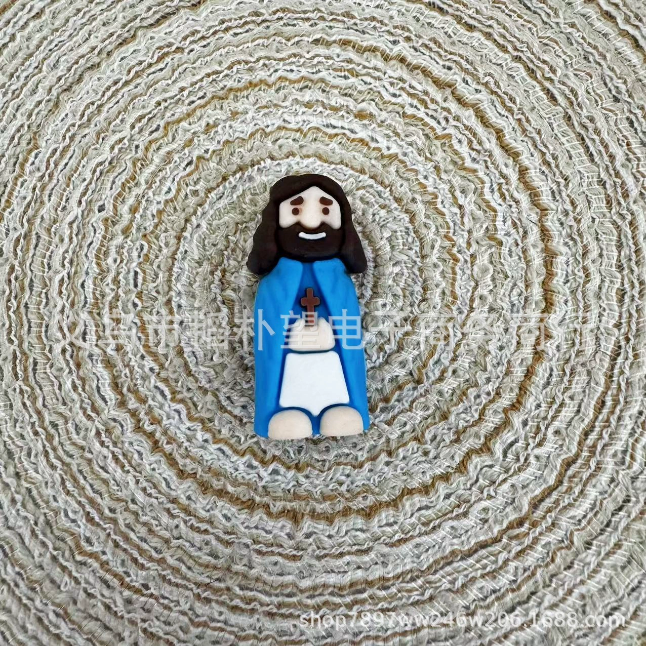 Mini Jesus Figurine PVC, 3D Easter Religious Decoration, Multi-Color Small Statue