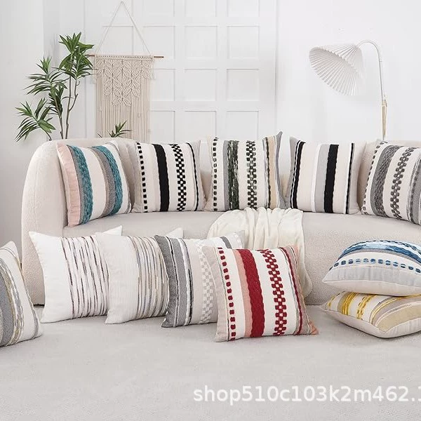 Трансграничная внешняя торговля синил полосатая текстурированная наволочка богемская подушка наволочка дивана в спальне