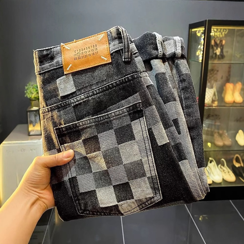 American-style High Street Jeans Men's and Women's Same Style Trendy Brand Spring and Autumn All-match Casual Loose Straight Leg Wide Leg Plutton Handsome Long Pants