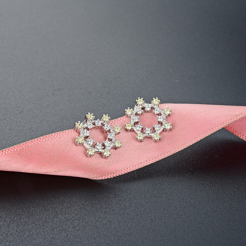 Octagonal mangstar accesorios elegantes estilo japonés y coreano s925 pendientes de circón de plata niñas populares joyas pendientes de diamantes