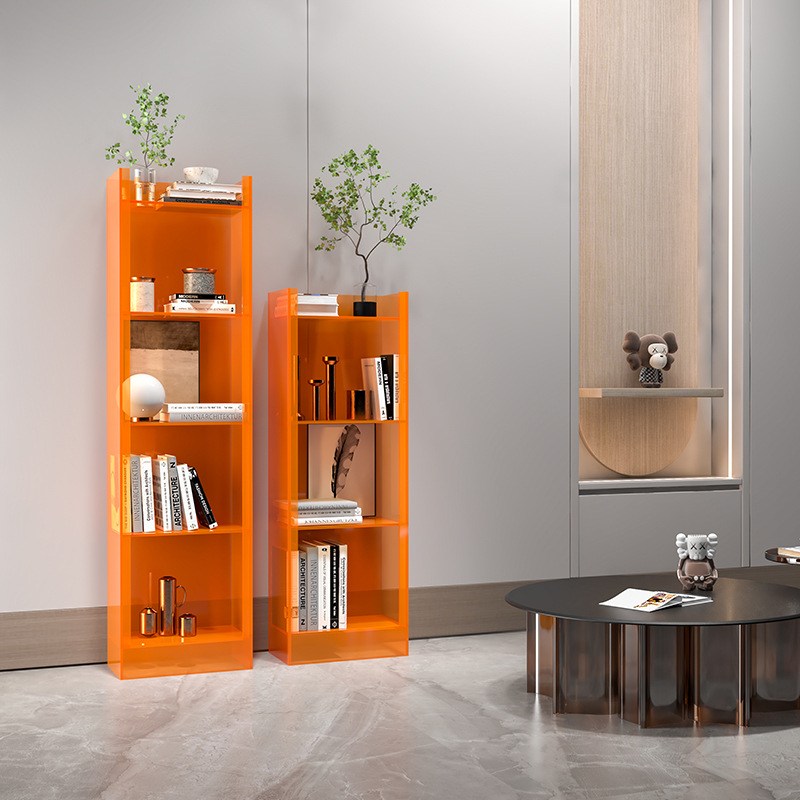 亚克力展示柜透明陈列架服装店箱包饰品鞋子摆件彩色展示台