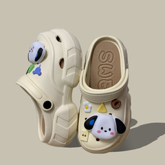 EVA cute dog stepping on poop hole shoes women's summer outer wear home thick-soled increased wear-resistant toe toe sandals
