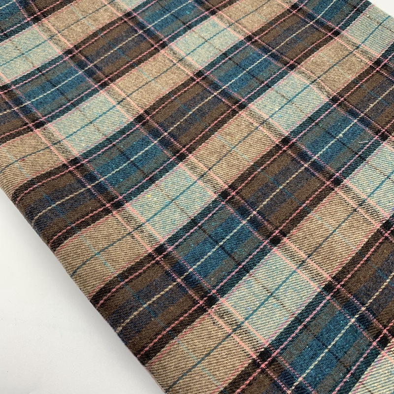 21S磨毛格子布 秋冬法兰绒苏格兰格子布 衬衫连衣裙外套格子面料
