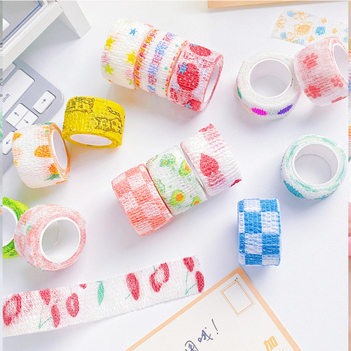 Mild student writing finger protection self-adhesive bandage Anti-wear hand anti-callus non-woven printed elastic finger tape