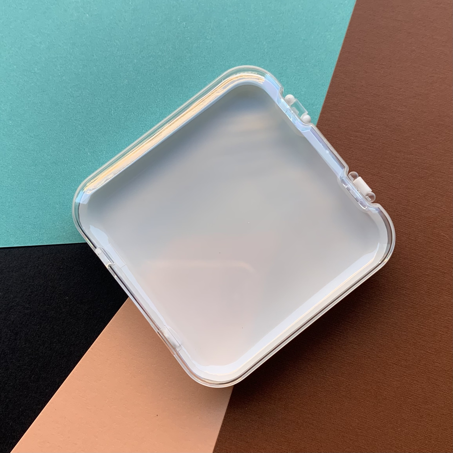 Caja de almacenamiento de uñas transparente popular, caja de embalaje de uñas con esquinas redondeadas, caja de plástico para puntas de uñas para ferias comerciales