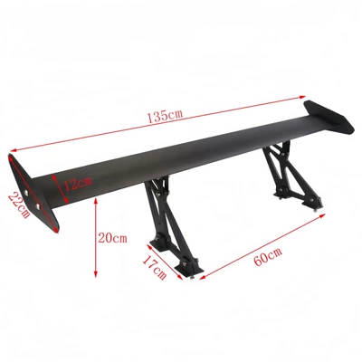 Car Modification Parts, Car Rear Wing, Universal Aluminum Alloy Rear Wing for Sedan, Modified Fixed Wind Wing Spoiler 135cm (Fixed wind wing) - jg-121-single-layer-perforated-black