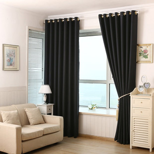 High Precision Shading Curtain Fabric Wholesale Black Foreign Trade Curtain Shading Cloth Office Dormitory Punch-Free Finished Products