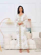 MT060欧美外贸时尚女装 新款烫金亚马逊阿拉伯连衣裙中东迪拜长袍