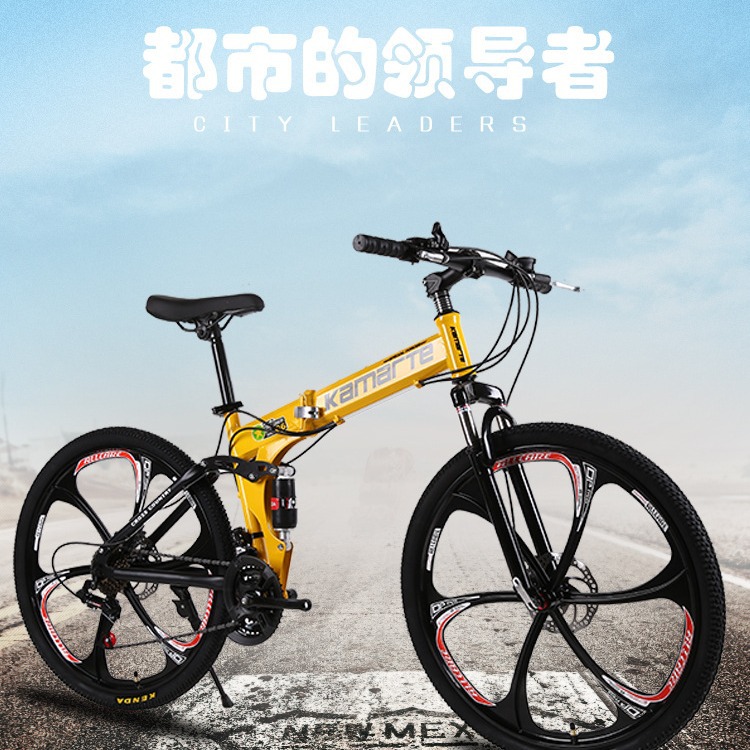 Fábrica al por mayor cola suave plegable bicicleta de montaña adulto amortiguador estudiante off-road velocidad variable bicicleta de cercanías