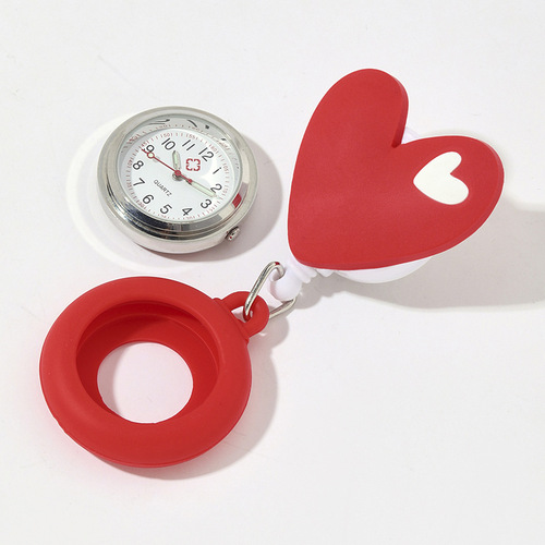 Red Heart Nurse Watch Soft Silicone Fob Watch Shenzhen Nurse Watch Manufacturer Supply Student Exam Watch Cross-border Nurse Watch