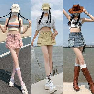 ��ʽ������bŮţ�ж�ȹGongzhuang jeans short skirt wholesale