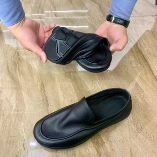 Summer New Casual Formal Leather Breathable Business Men's British Slip-On Bean Soft Sole