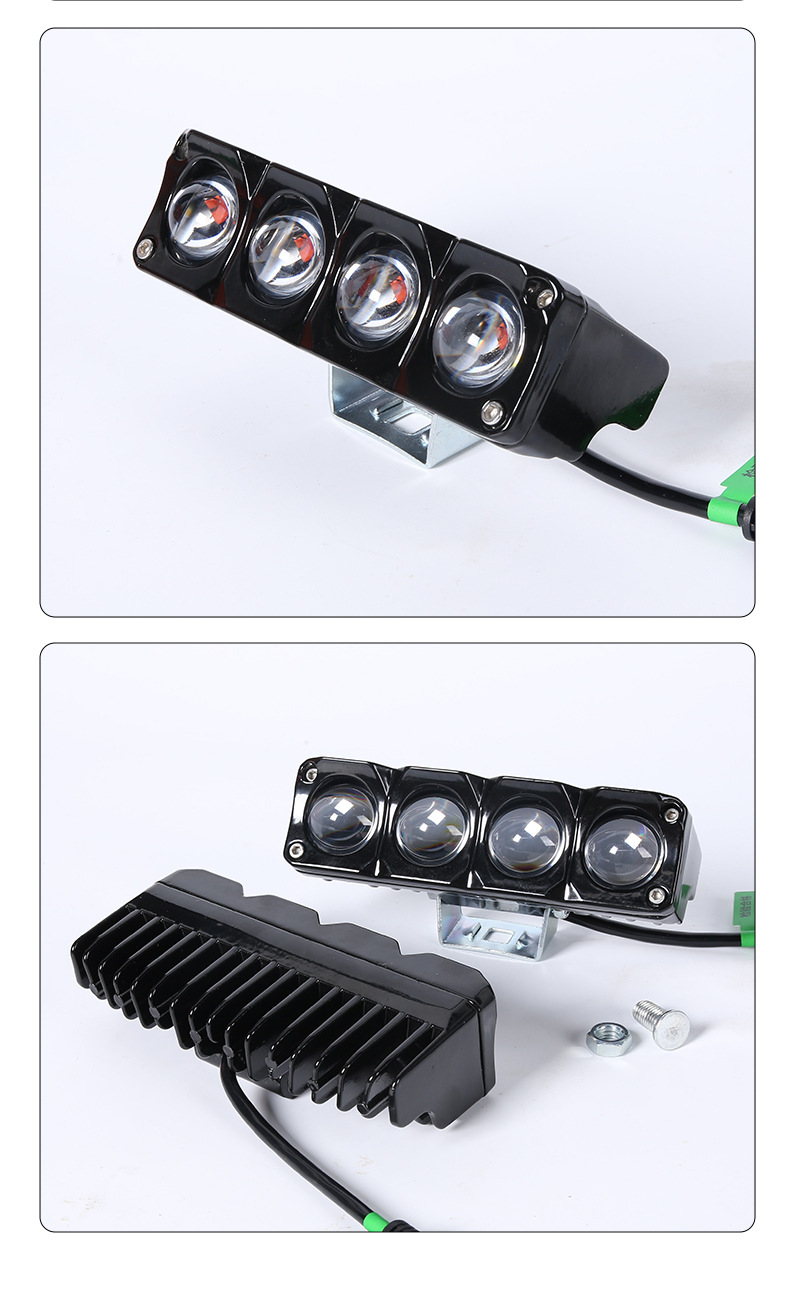 Motorcycle spotlights cross-border wholesale electric vehicle lights with white and yellow dual-color ultra-bright headlights, modified external lights