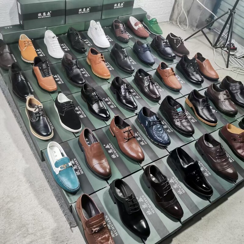 Genuine Leather Men's Shoes Clearance Sale Wenzhou Authentic Men's Leather Shoes Special Deal End-Of-Line Men's Shoes Pure Leather