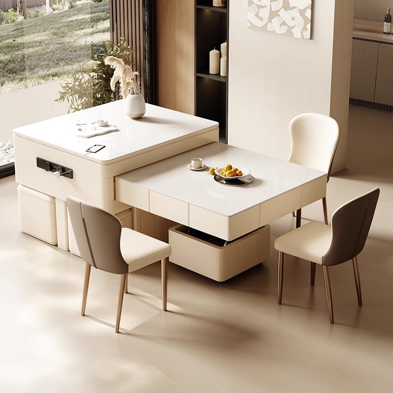 Mesa de mahjong de elevación Mesa de la isla de la placa de roca Mesa de comedor Mesa de la mesa de la barra combinada Armario de almacenamiento multifuncional de doble uso 2024 nuevo