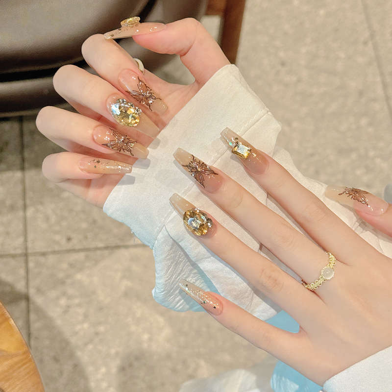 Ins Style Wearable Nails, High-End Nails, Flashing Cat-Eye Wearable Manicure, Handmade Wearable Nails, Manicure Wholesale