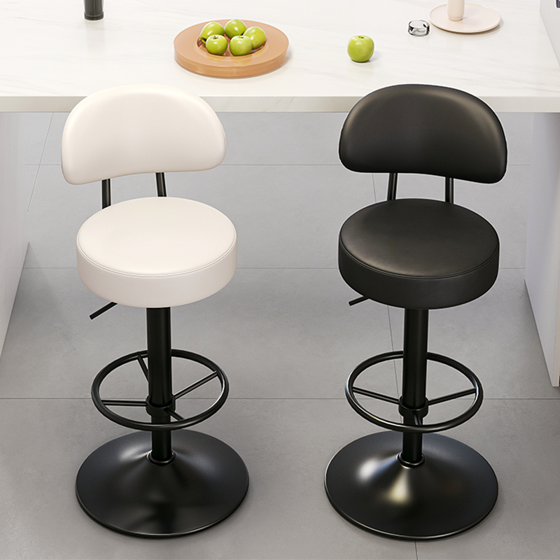 Bar Chair with a Light Luxury Feel, Adjustable Stool, Bar High Stool with Backrest, Cashier Chair, Home Swivel Chair, Round Stool