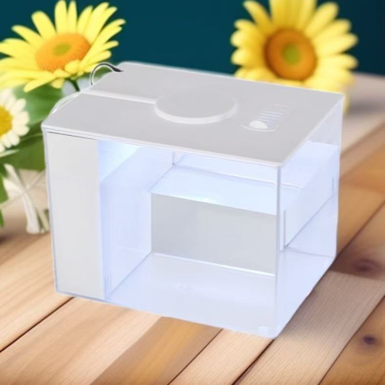 Pecera de escritorio, sala de estar, oficina, paisajismo ecológico, pecera pequeña, todo en uno, con bomba, filtro lateral, plástico para pecera