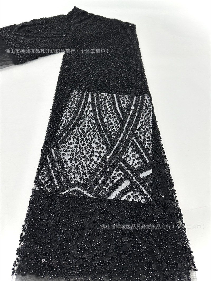 Ingeniería pesada computadora bordada espuma perlas clavos tela alta fijación vestido de boda tela fuente de fabricación comercio exterior transfronterizo image 14