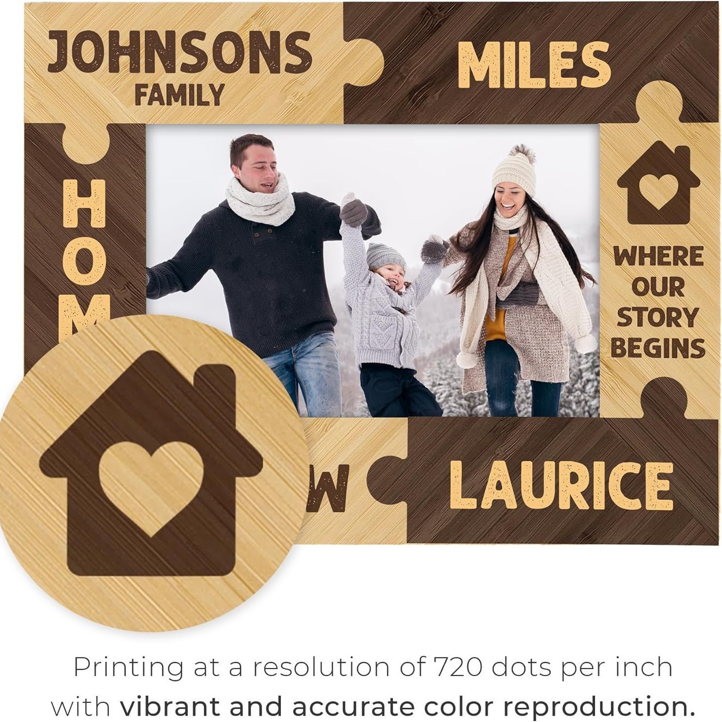 Marco DE FOTOS decorativo de madera boda signo-en mesa decoración marco de fotos foto familiar marco de fotos de madera