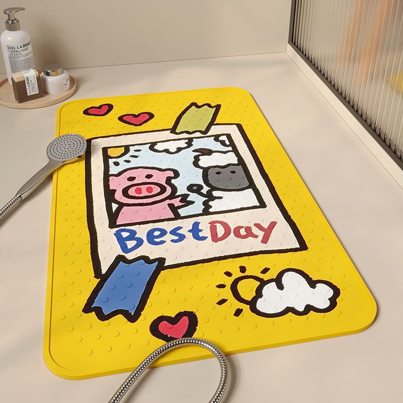 Pvc Bathroom Mat Toilet Foot Mat Kidsren's Baby Bath Suction Cup Floor Mat Shower Floor Mat Kids Safety